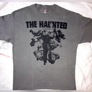 The Haunted music band graphic t shirt, XL, grey black Pre Owned